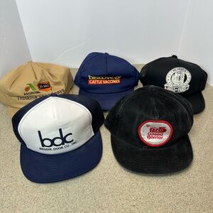 Vintage Trucker Hat Collection, Lot of 5